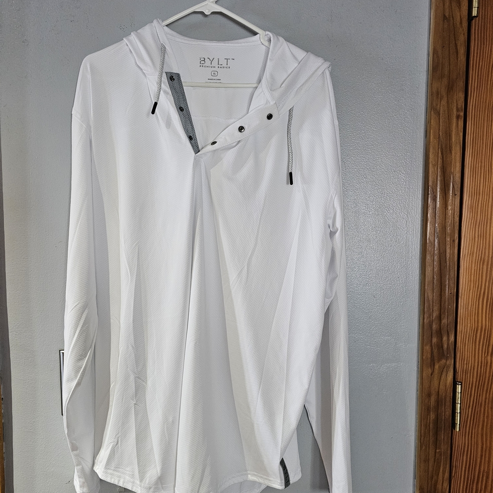 White Long Sleeve Hoodie for Men